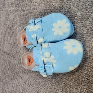 Rocket Dog Clogs Abel Plus Blue Terry Cloth Floral Print Size 6.5 New